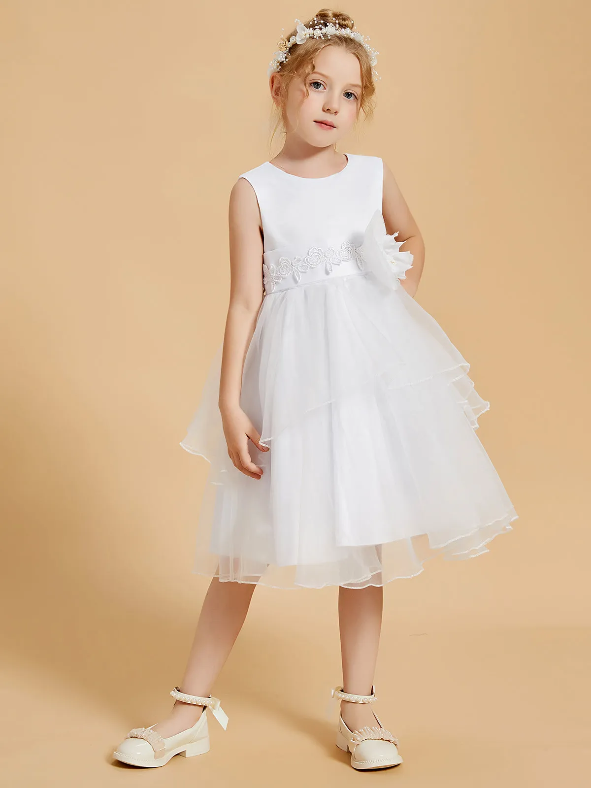 Adorable Knee-Length Flower Girl Dresses with Bowknot Accents