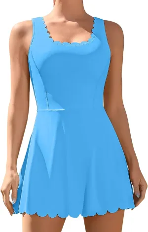 ATTRACO Women Tennis Dress with Shorts Workout Golf Skirts with Pockets Athletic Dresses