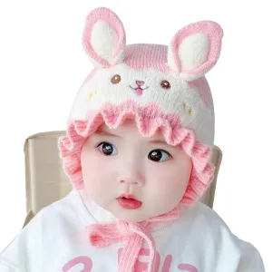 Babymoon Unisex Rabbit Winter Boy’s Girls Kids Cap Hat Baby Headwear | 0-24 M | Pink