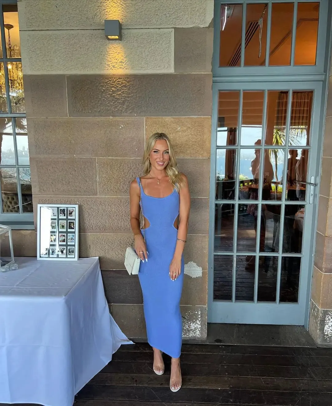 Backless Knit Stripe Maxi Dress