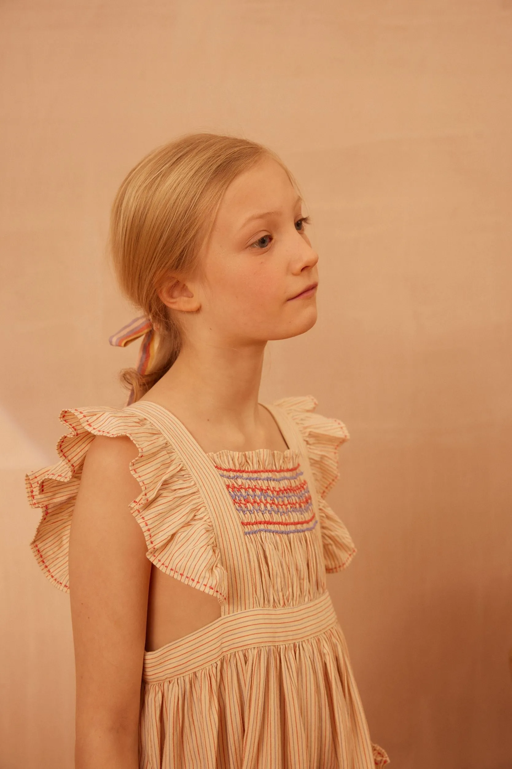 Bessie Pinafore in Cazan Stripe