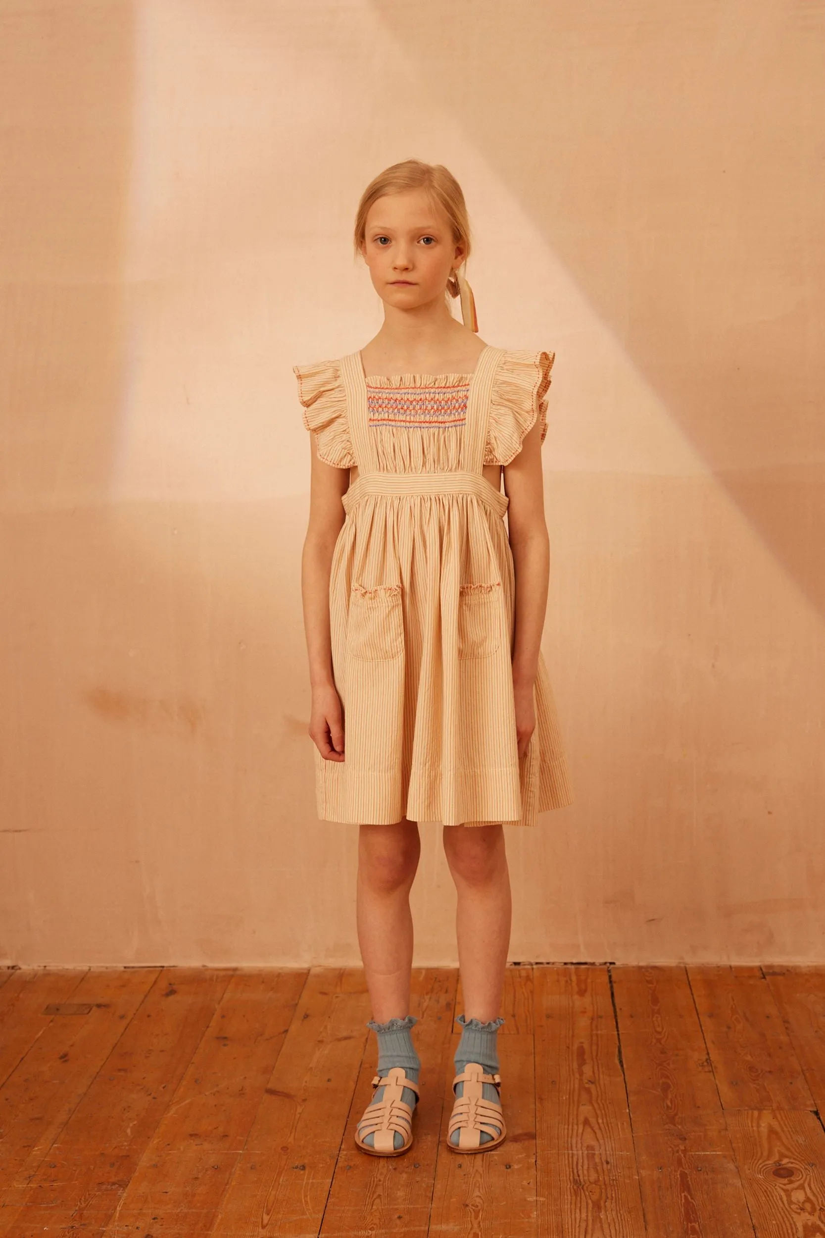Bessie Pinafore in Cazan Stripe
