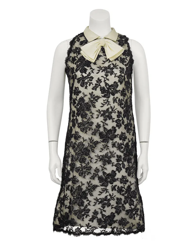Black Lace and Sequin Cocktail Dress