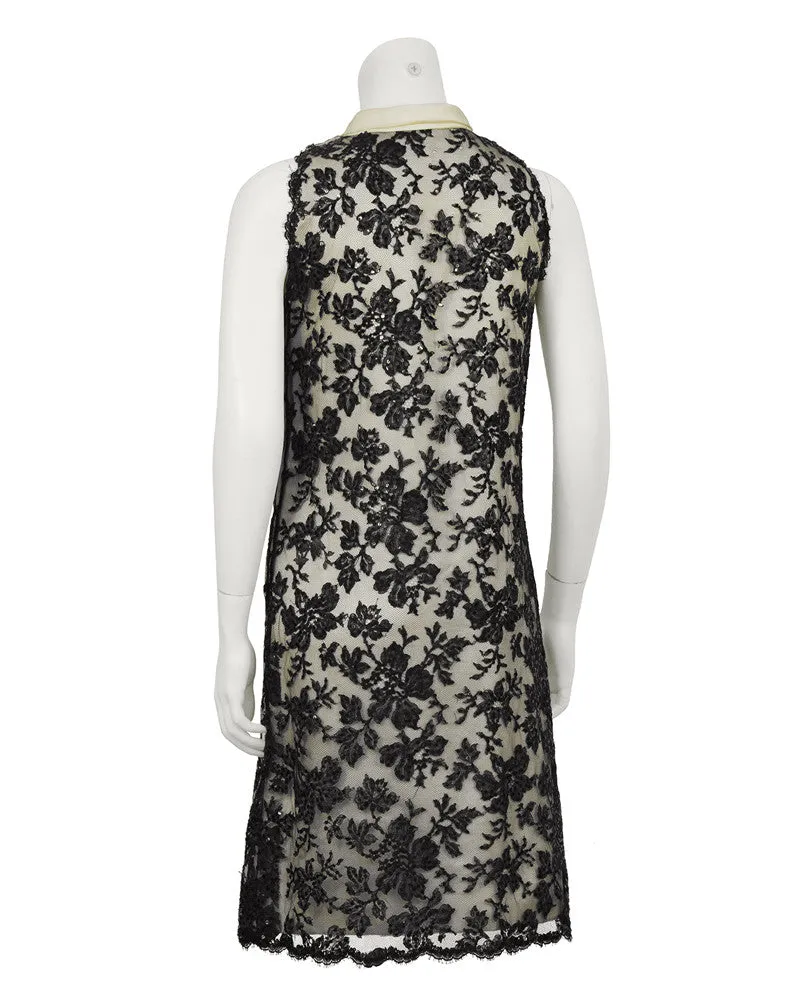 Black Lace and Sequin Cocktail Dress