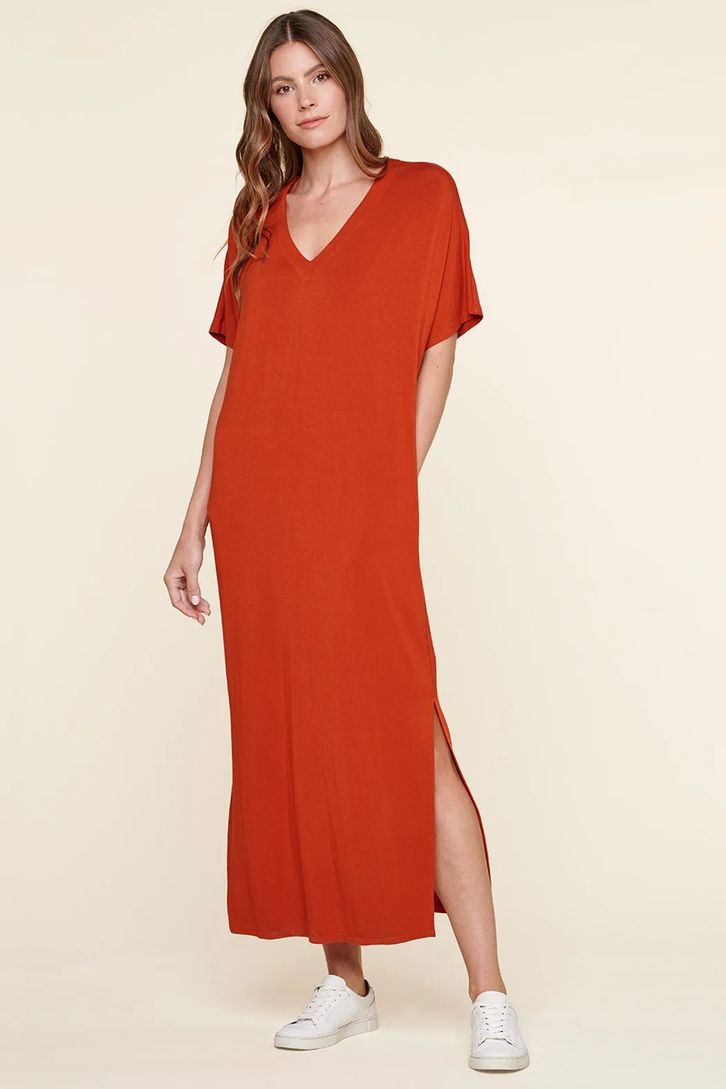 Blanca Jersey Knit Draped Maxi Dress