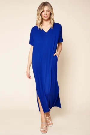 Blanca Jersey Knit Draped Maxi Dress