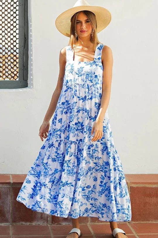 Danika Floral Print Tiered Dress