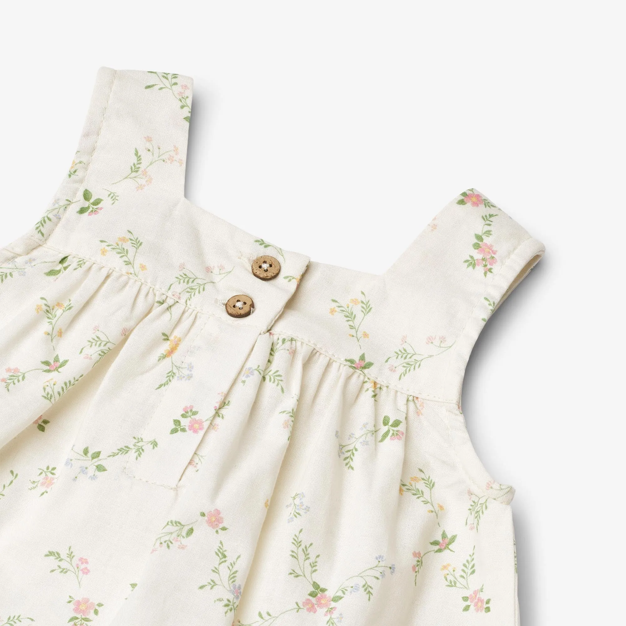 Dress Ayla - ivory checked flowers