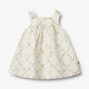Dress Ayla - ivory checked flowers