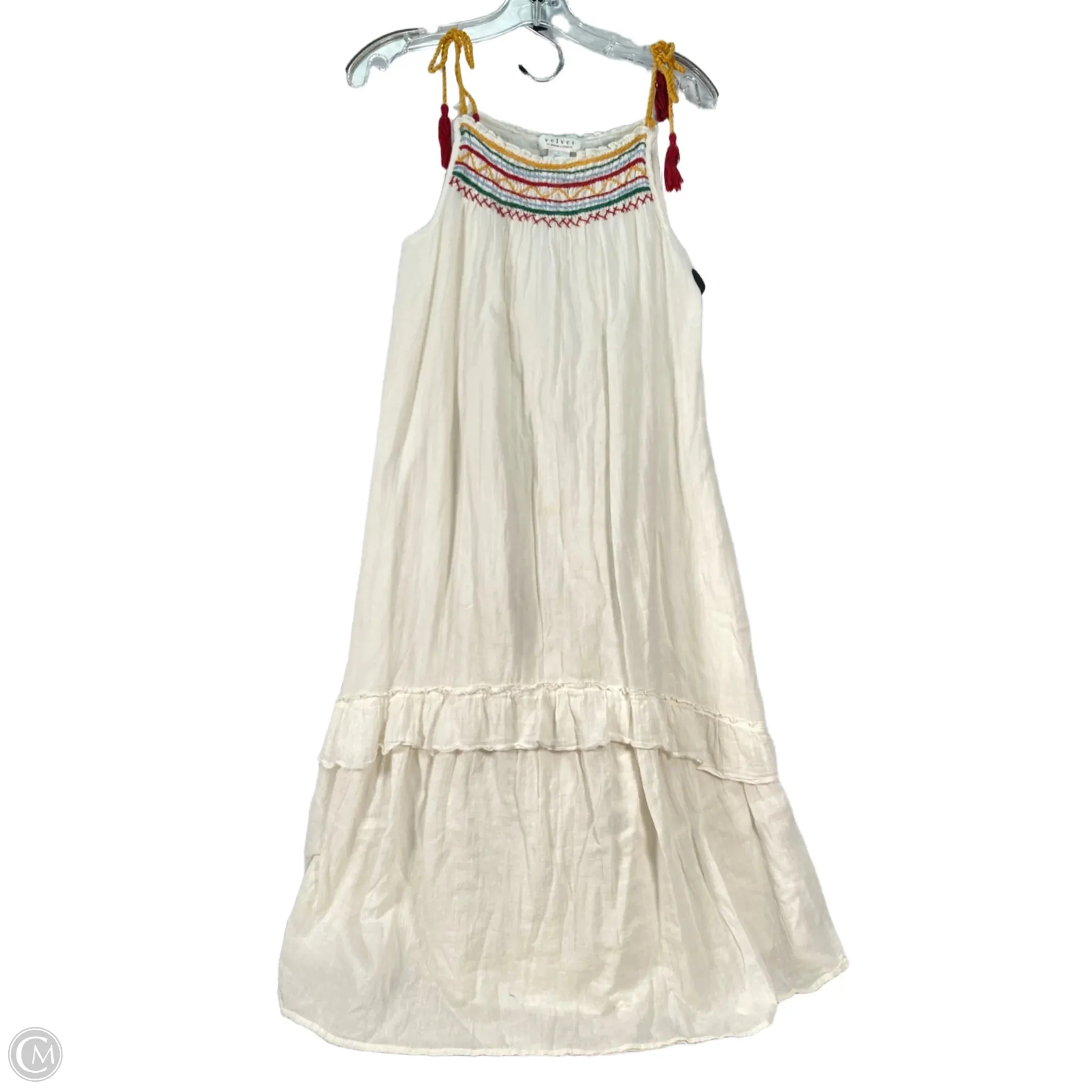 Dress Casual Midi By Velvet By Graham & Spencer In Red & White, Size: S