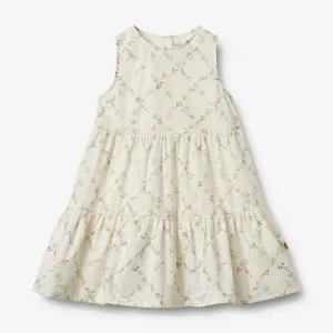 Dress Luise - ivory checked flowers