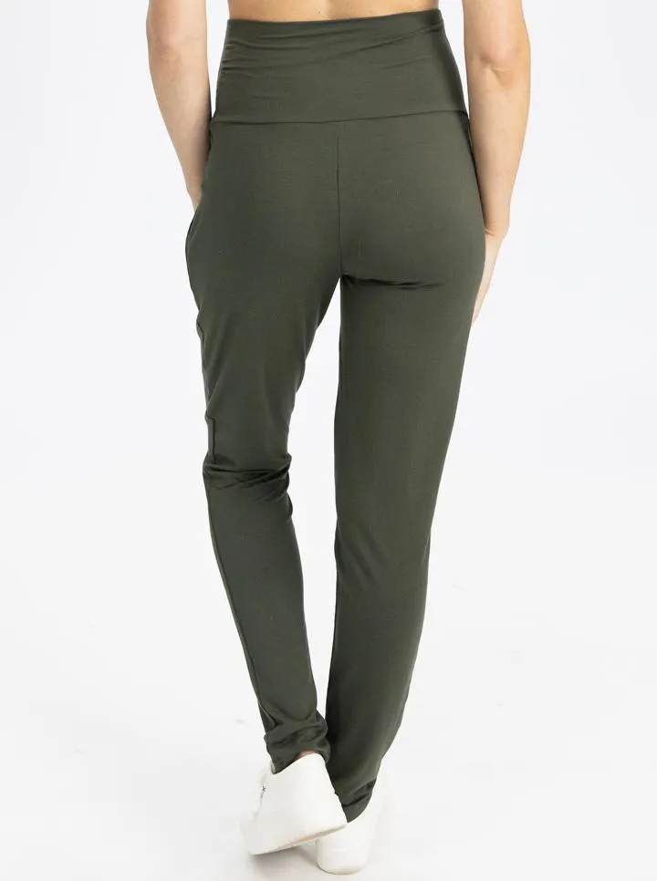 'Eden' Bamboo Maternity Lounge Pants - Khaki Green