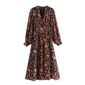 FLORAL PRINT MIDI DRESS