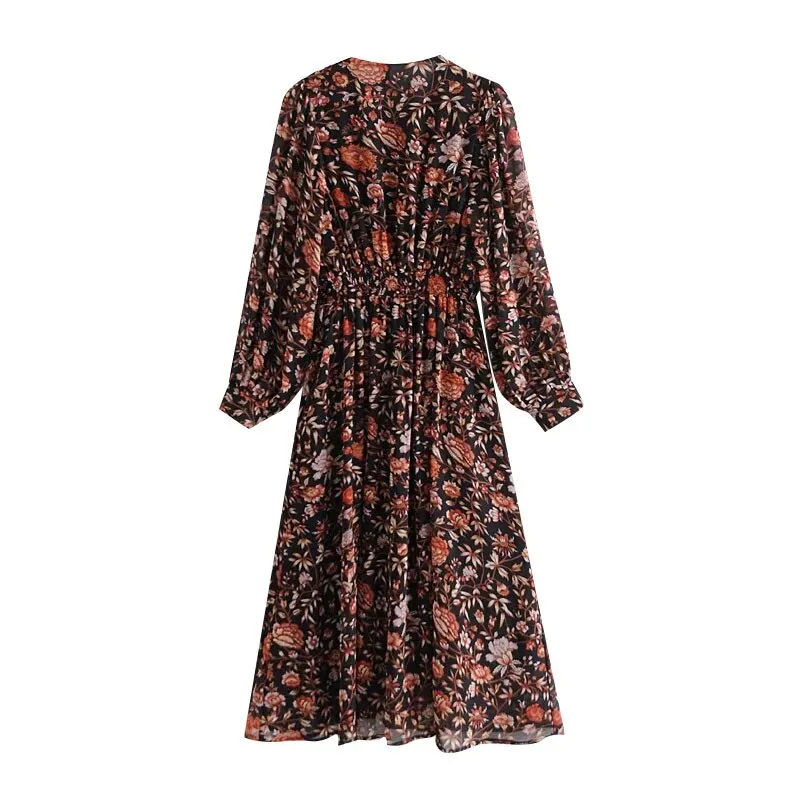 FLORAL PRINT MIDI DRESS