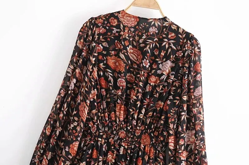 FLORAL PRINT MIDI DRESS