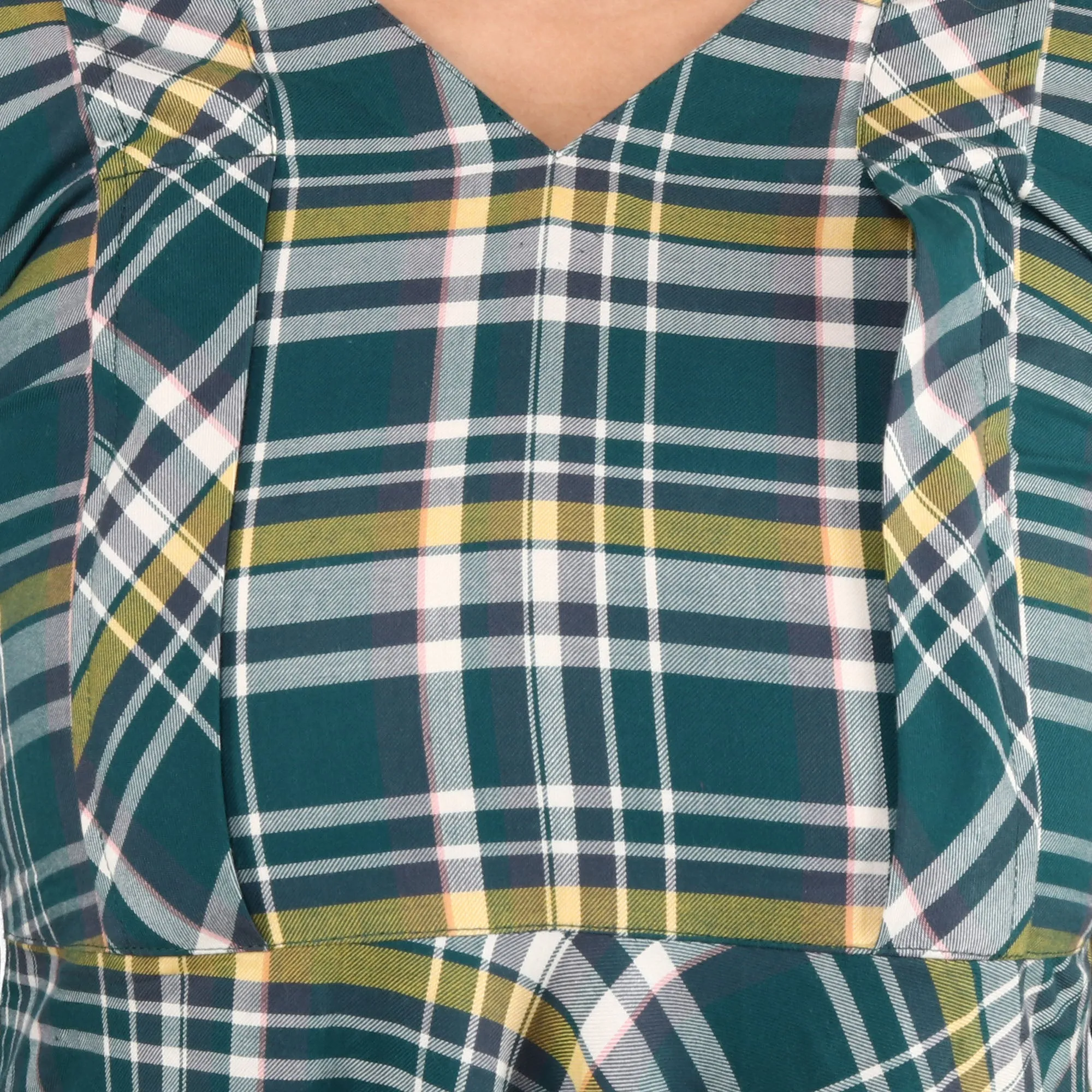 Green Check Woollen Dress