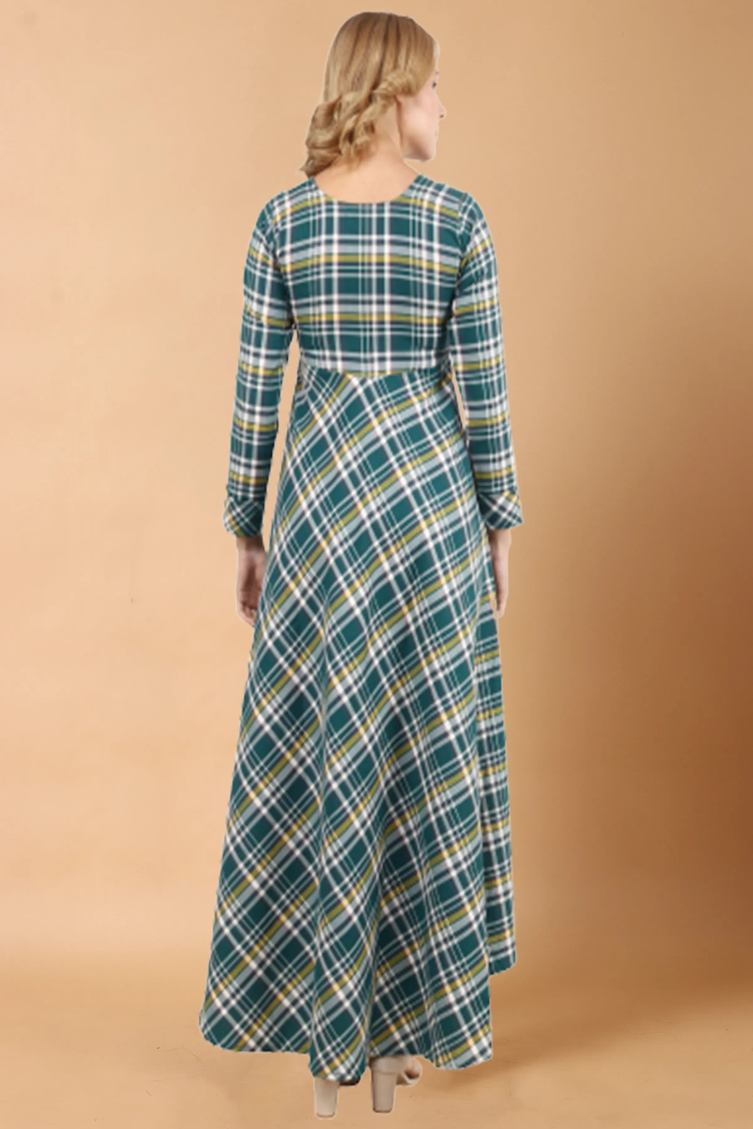 Green Check Woollen Dress