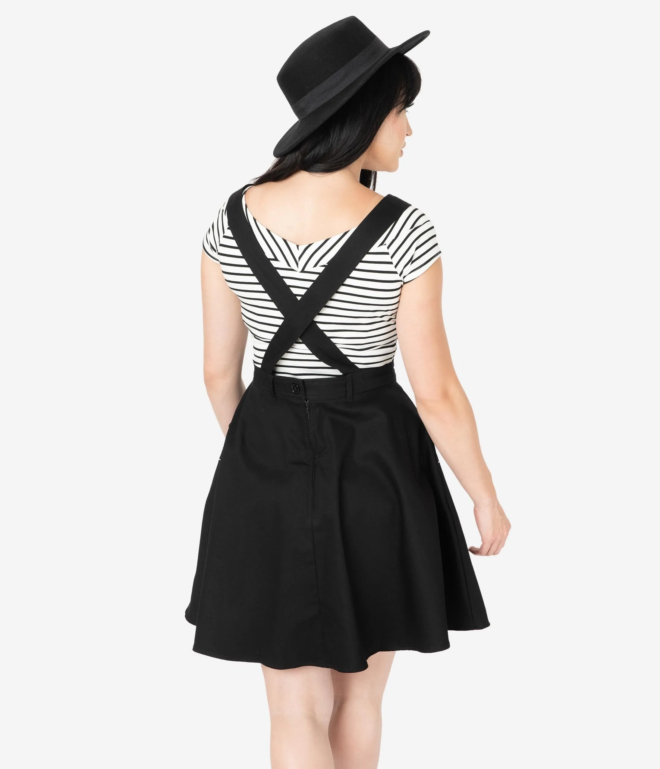 Hell Bunny Black Spiderweb & Bats Miss Muffet Pinafore Dress