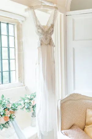 Kateprom Romantic Wedding Dresses Modest Deep V neck Straps Modest Beach Open Back Bridal Gowns KPW0716