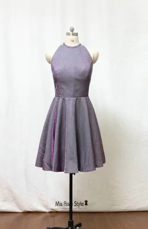 Knee Length Modest Sparkle Homecoming Dress