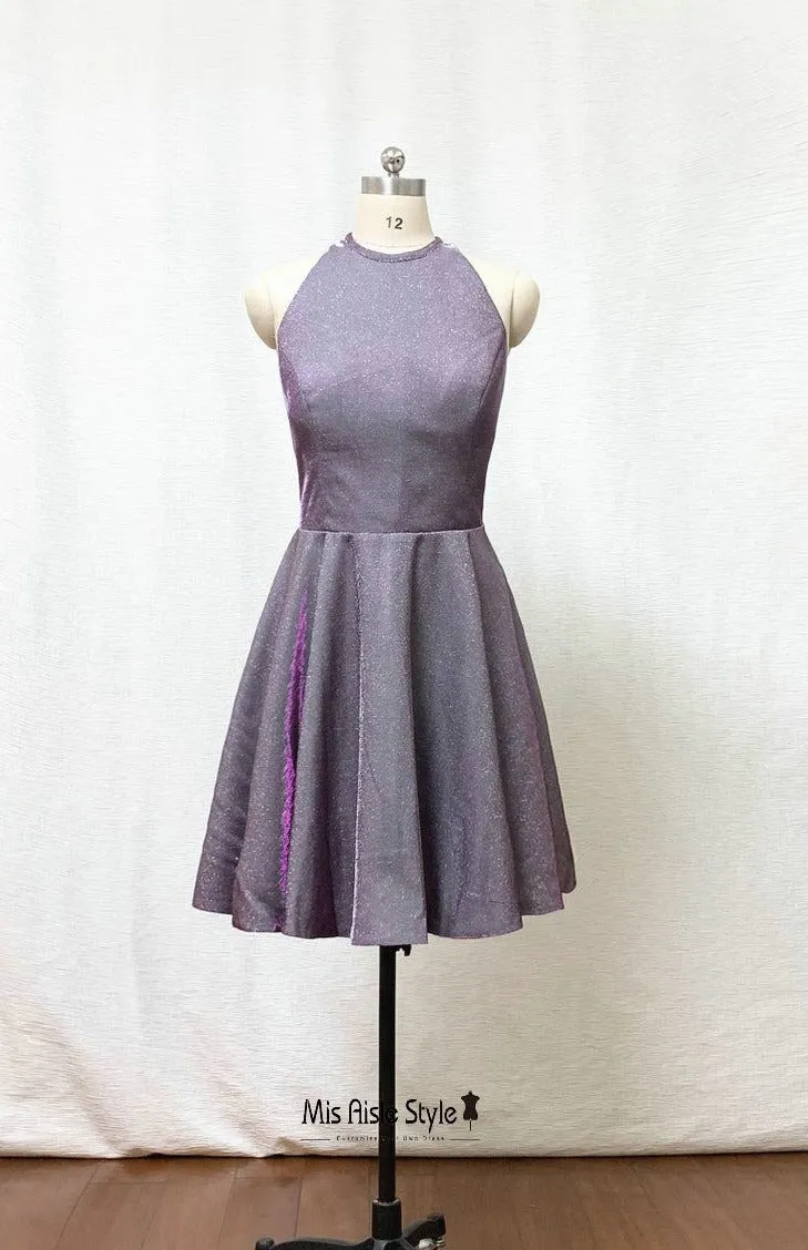 Knee Length Modest Sparkle Homecoming Dress