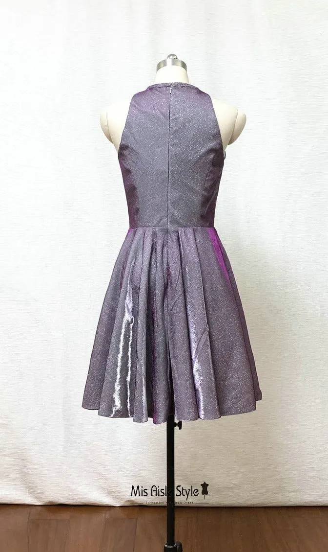 Knee Length Modest Sparkle Homecoming Dress