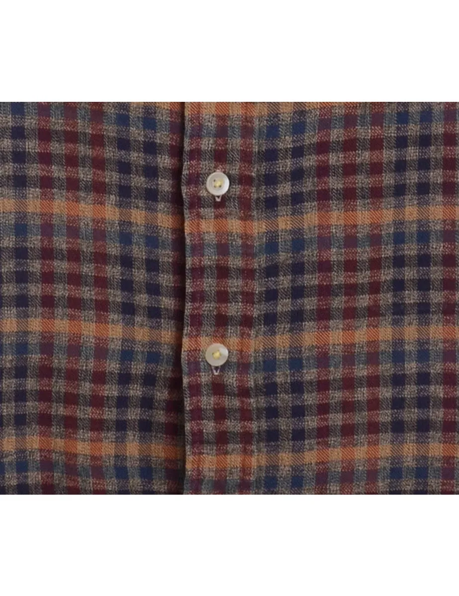 Label Plaid Pinafore Shirt Dress