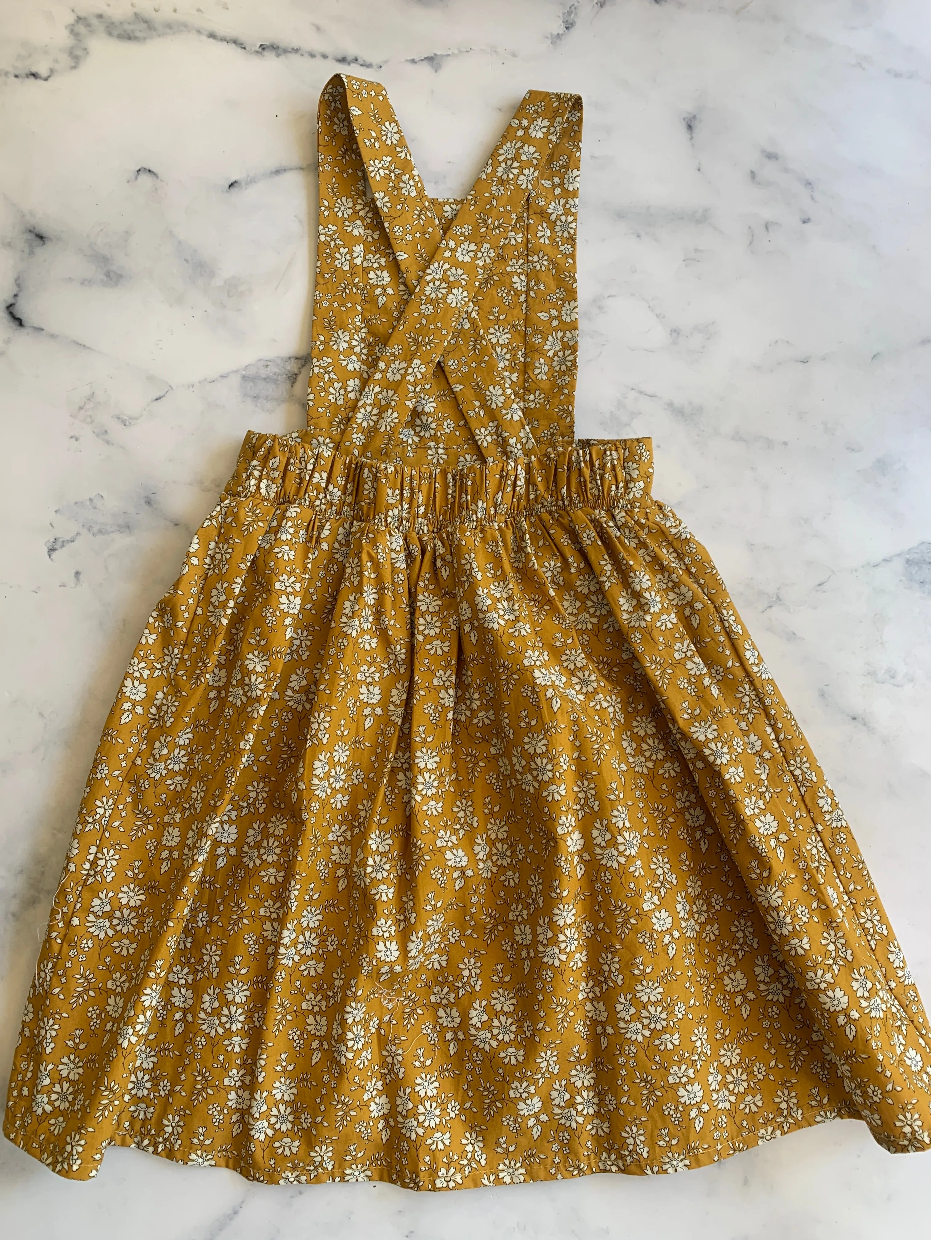 Liberty Mustard Pinafore Dress