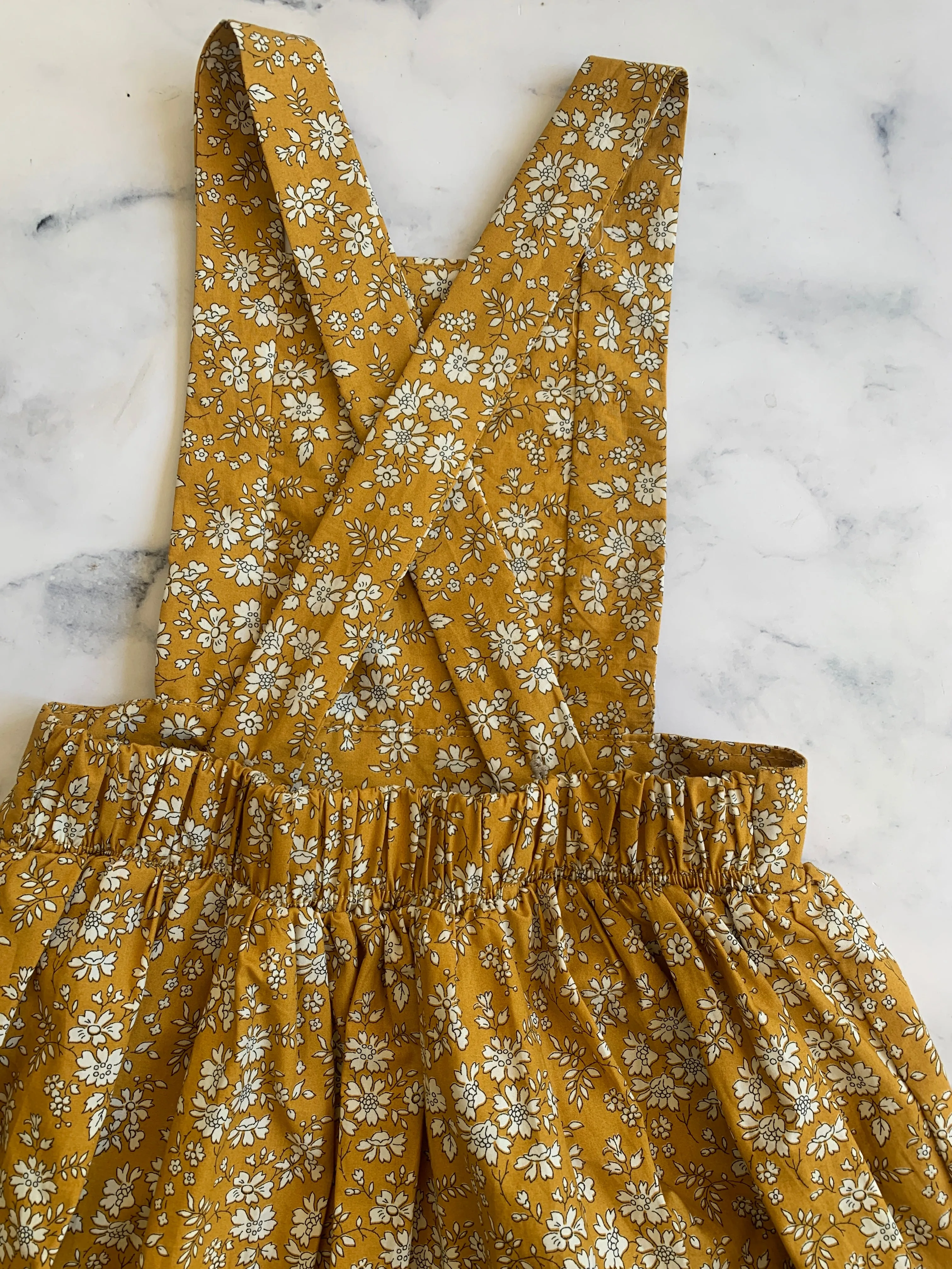 Liberty Mustard Pinafore Dress