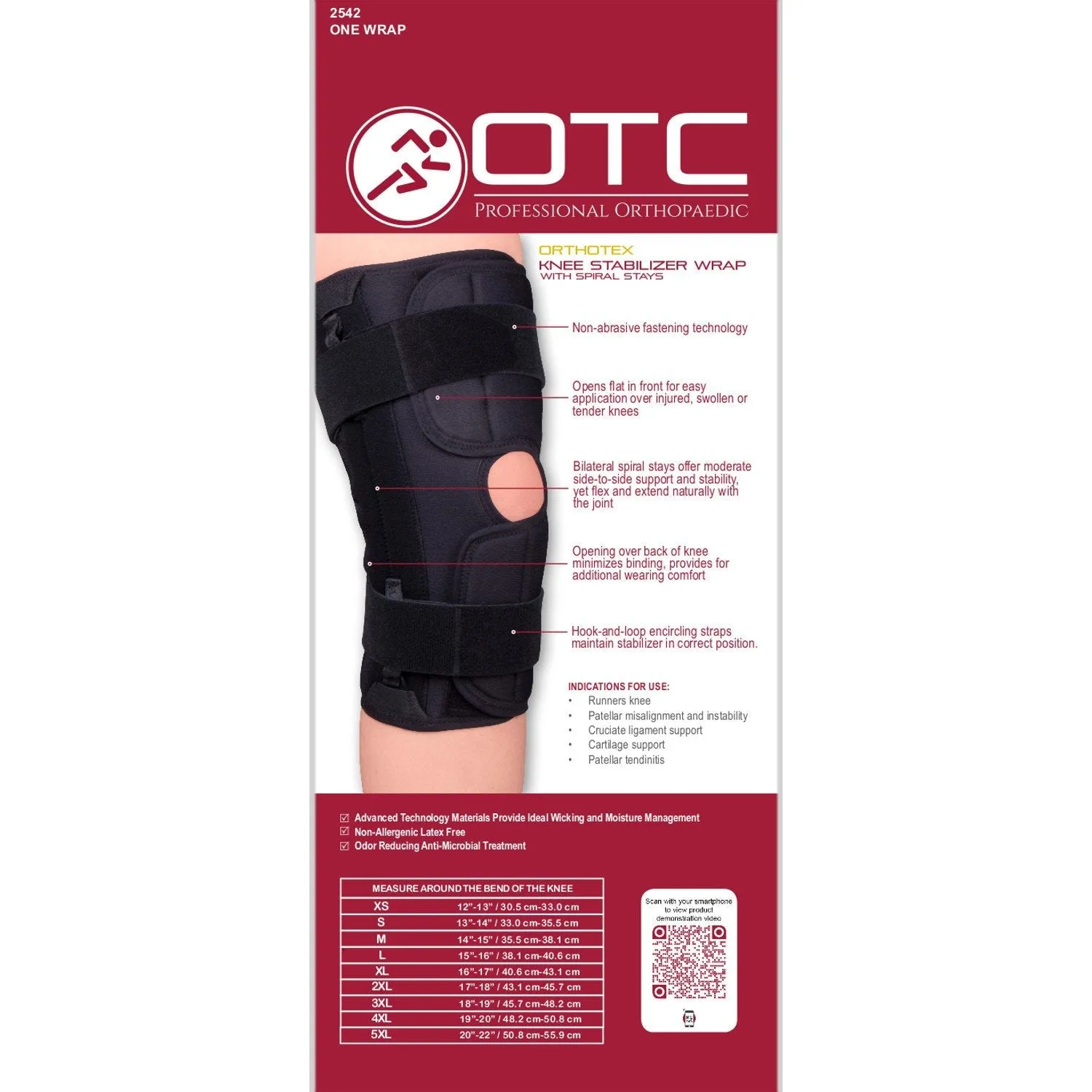 OTC KNEE WRAP ORTH STAYS - 2542 - CLEARANCE