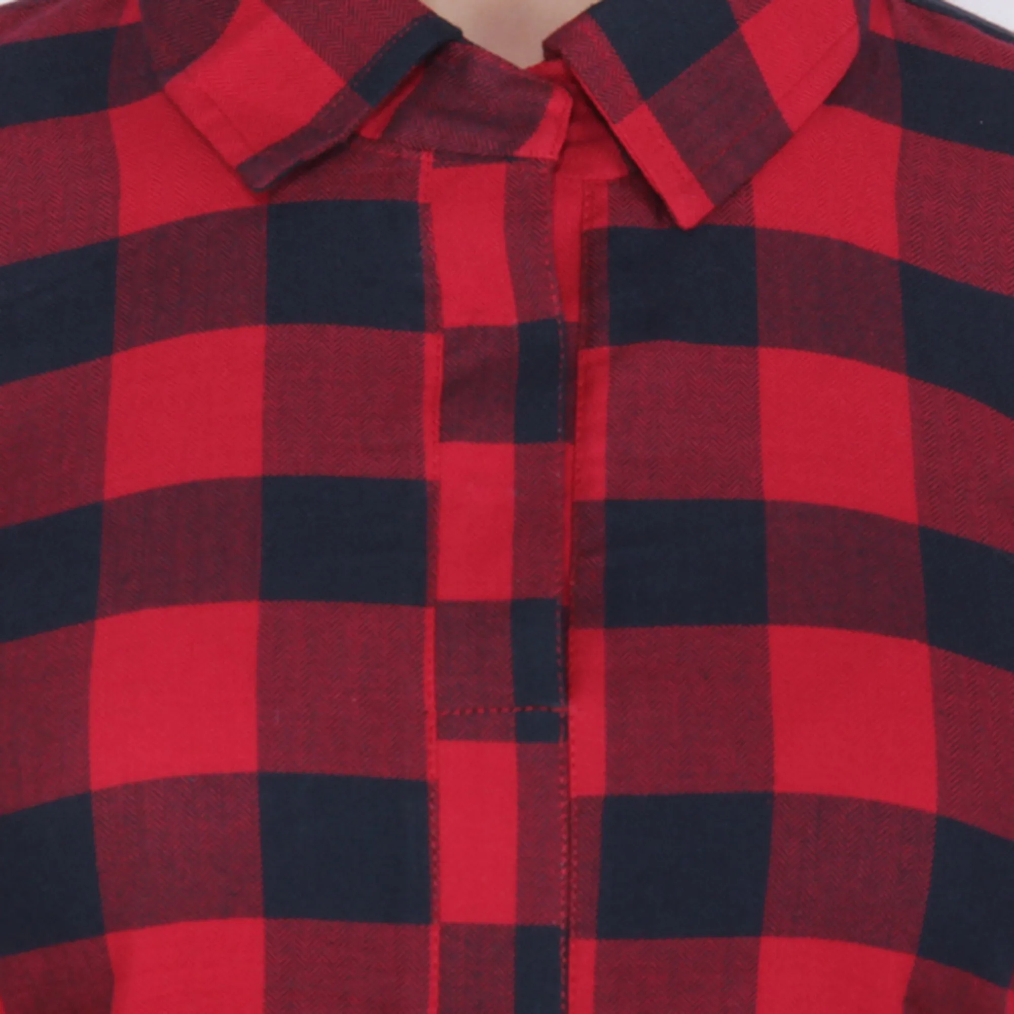 Red Grid Woollen Kurti