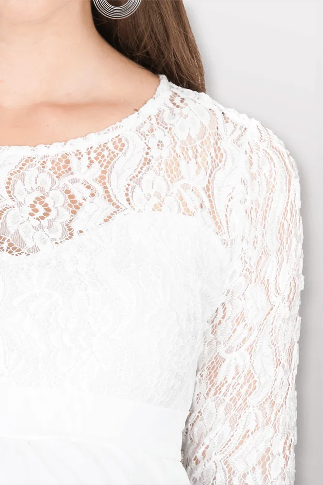 White Lace Maternity Dress