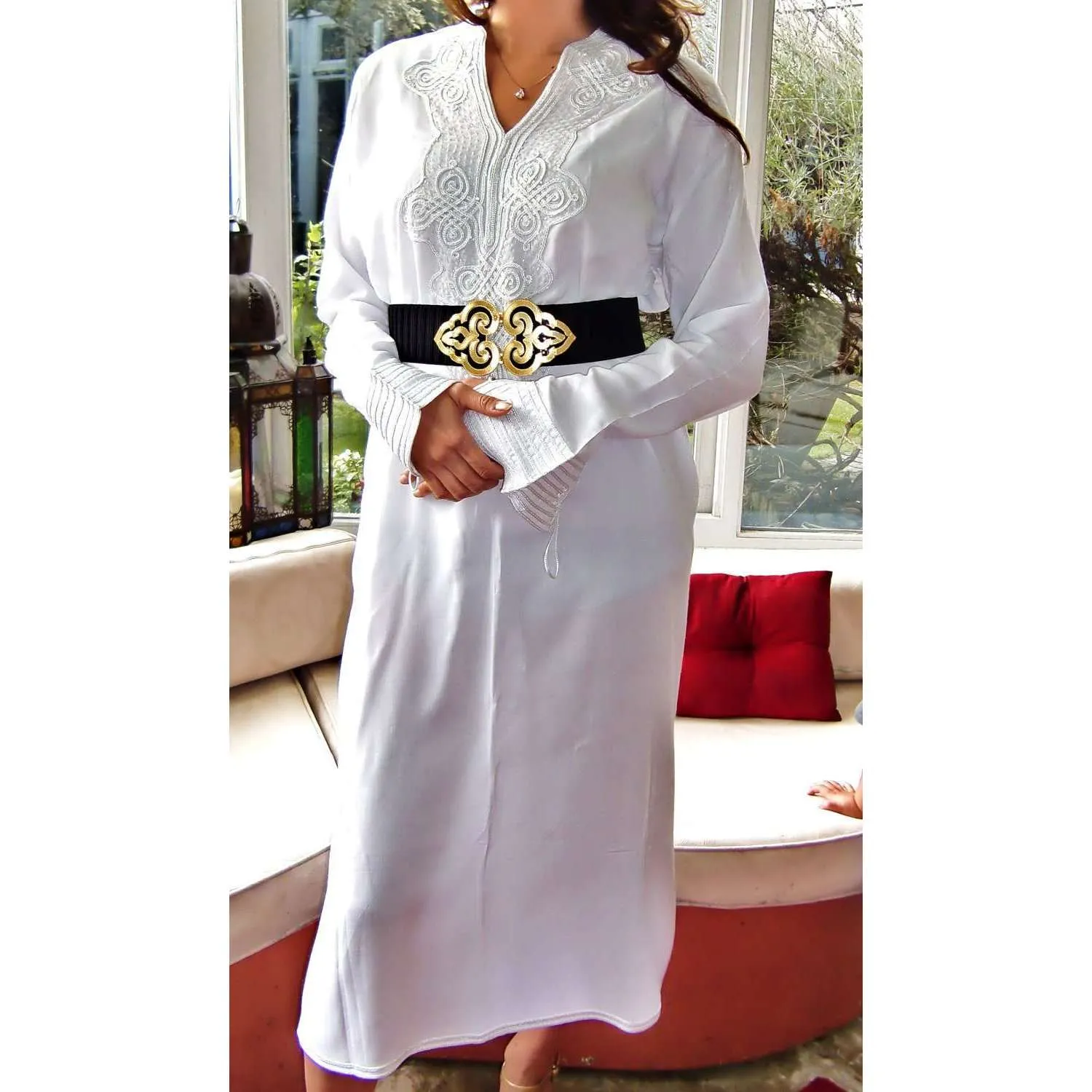 White Moroccan Kaftan- Bedouin Style