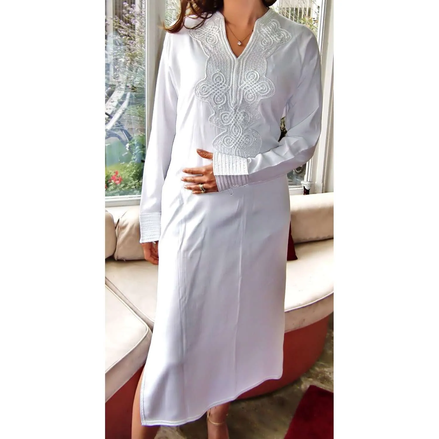 White Moroccan Kaftan- Bedouin Style